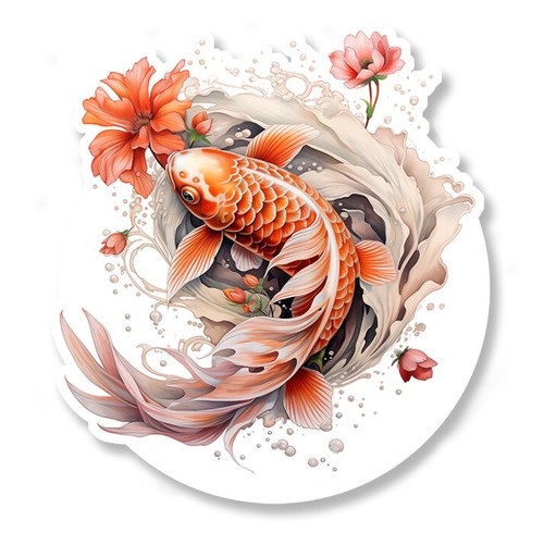 Poisson rouge carpe koi - rouge,