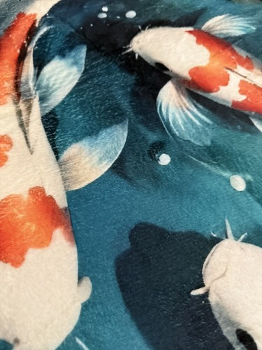 Tapis rond poissons koi - poissons,